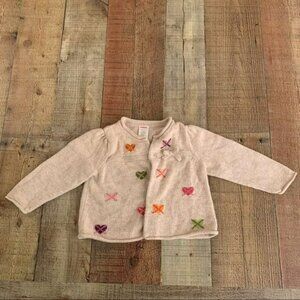 Gymboree Wool Blend Cardigan Sweater Hearts 18-24 Months